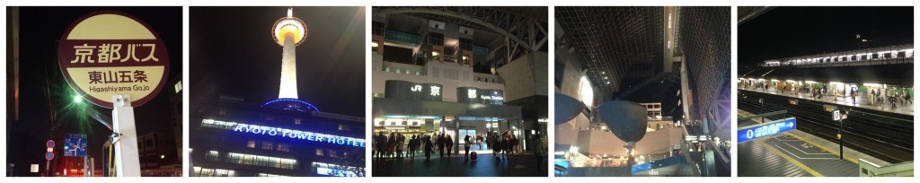 From the bus stop to Kyoto station