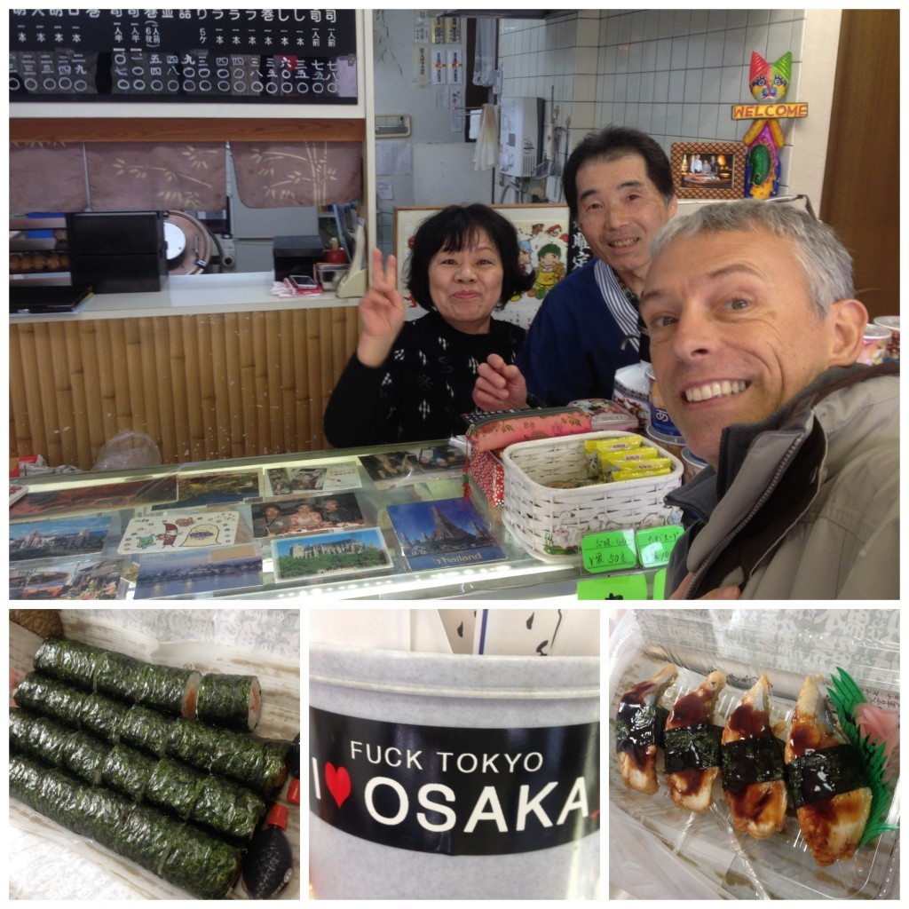 The local sushi shop friendly owners, they love Osaka not Tokyo 