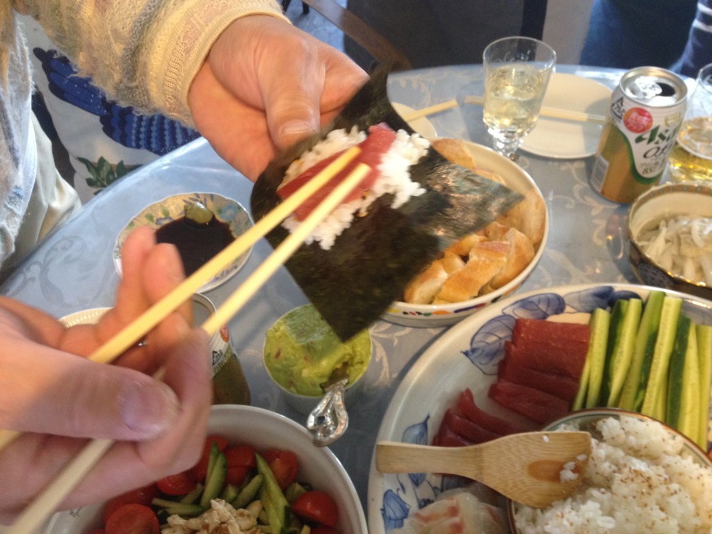 Real Japanese sushi made in the hand