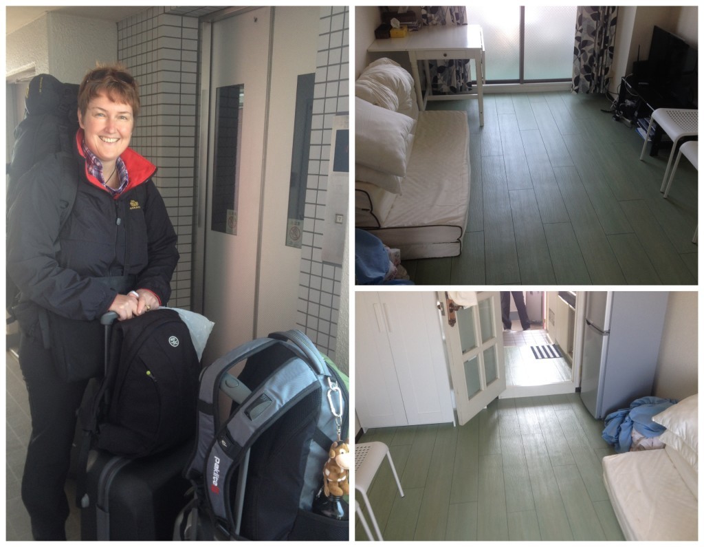 Packed up and moving out of our tiny AirBnB place in Sembayashi-omiya 