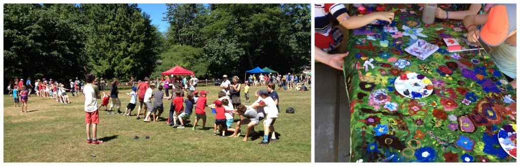 Canada day events, tug-o-war, community painting etc