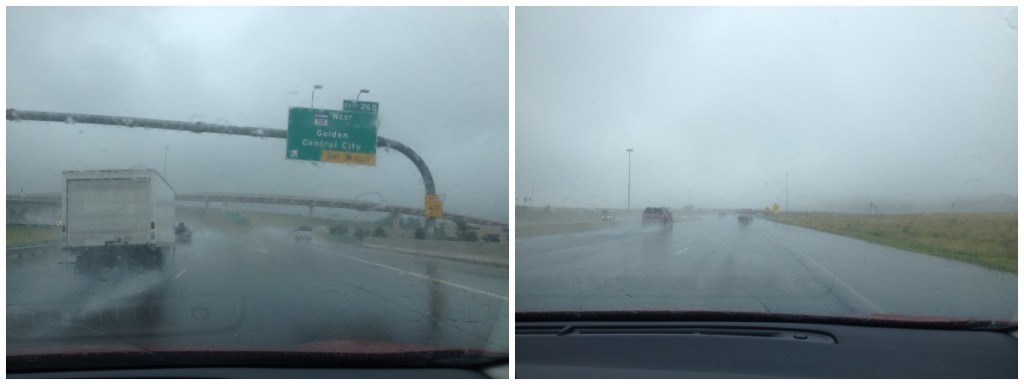 Heavy rain on the drive back to Keystone