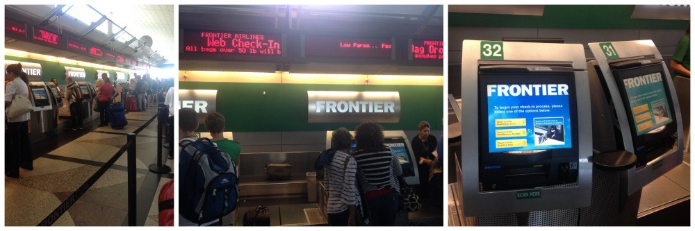 Frontier check-in at Denver International Airport