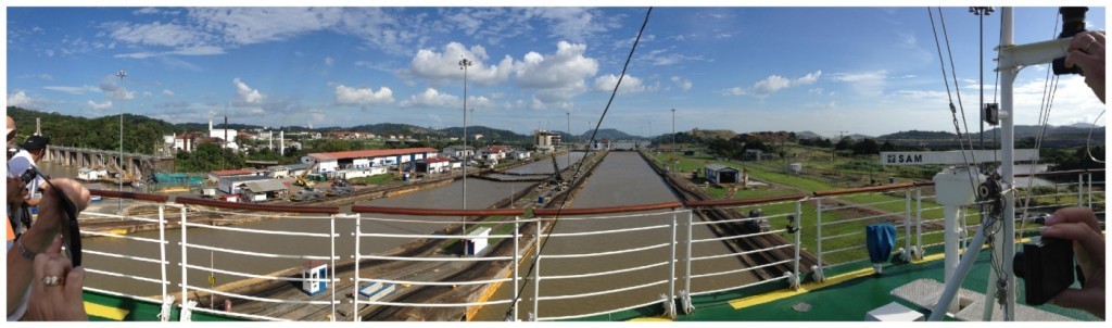 Panama panorama third lock to the Pacific Ocean