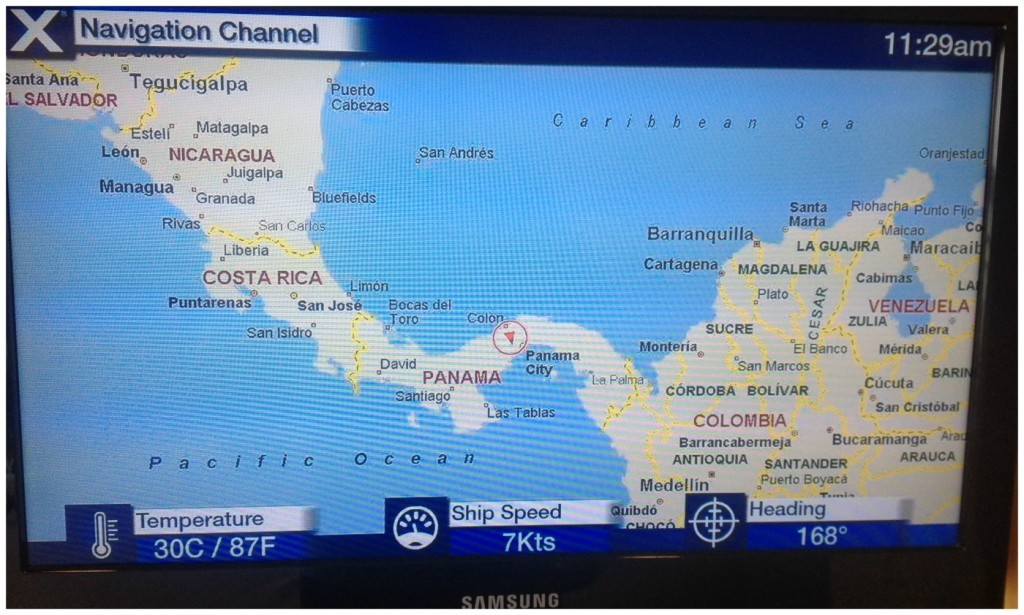 Ships map on the T.V navigation channel