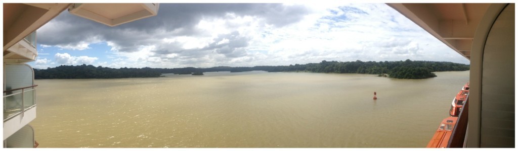 The huge lake that is part of the Panama Canal 