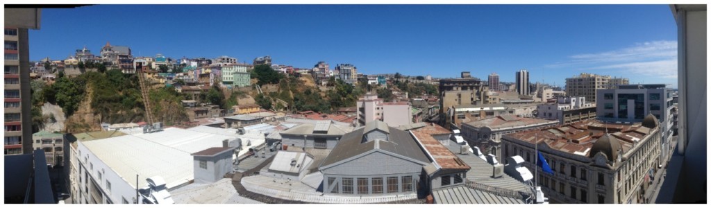 The view from our balcony in Valparaiso 