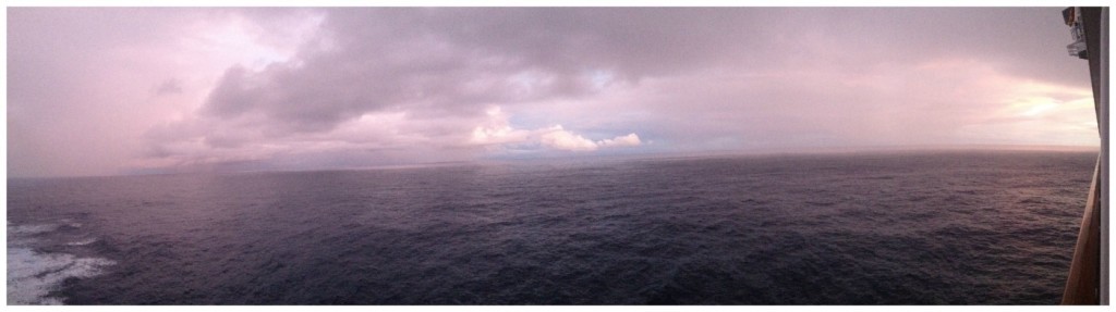 Overcast morning weather at sea