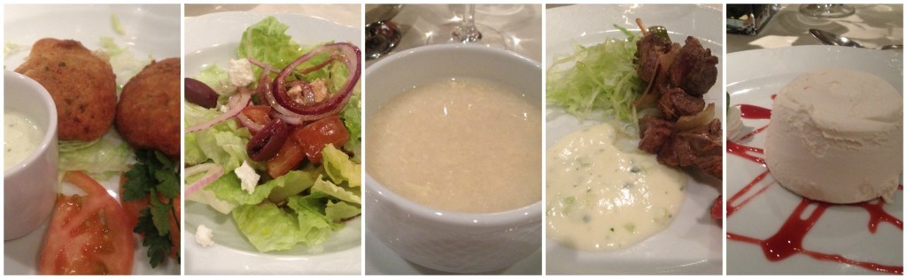 Greek dinner meals on MSC Magnifica