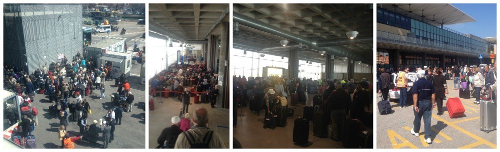 Disembarkation, luggage collection and the battle for a taxi at the cruise terminal in Venice 2015