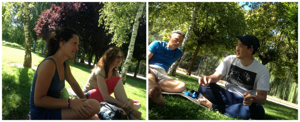 Relaxing in the park by the river in Logroño