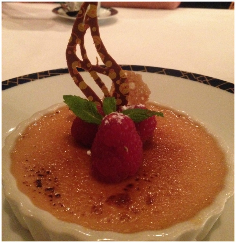 Raspberry creme brulee at Cagney's
