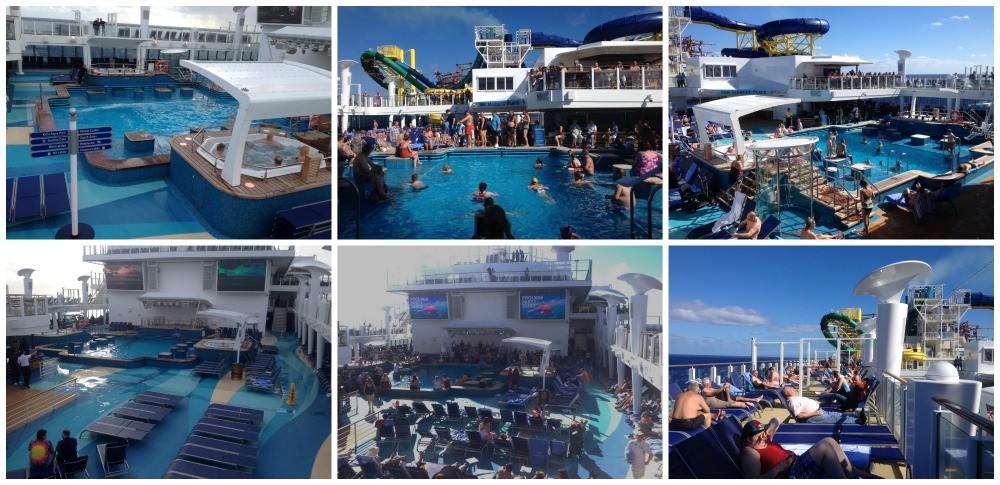 The main pool area in deck 16 NCL Escape
