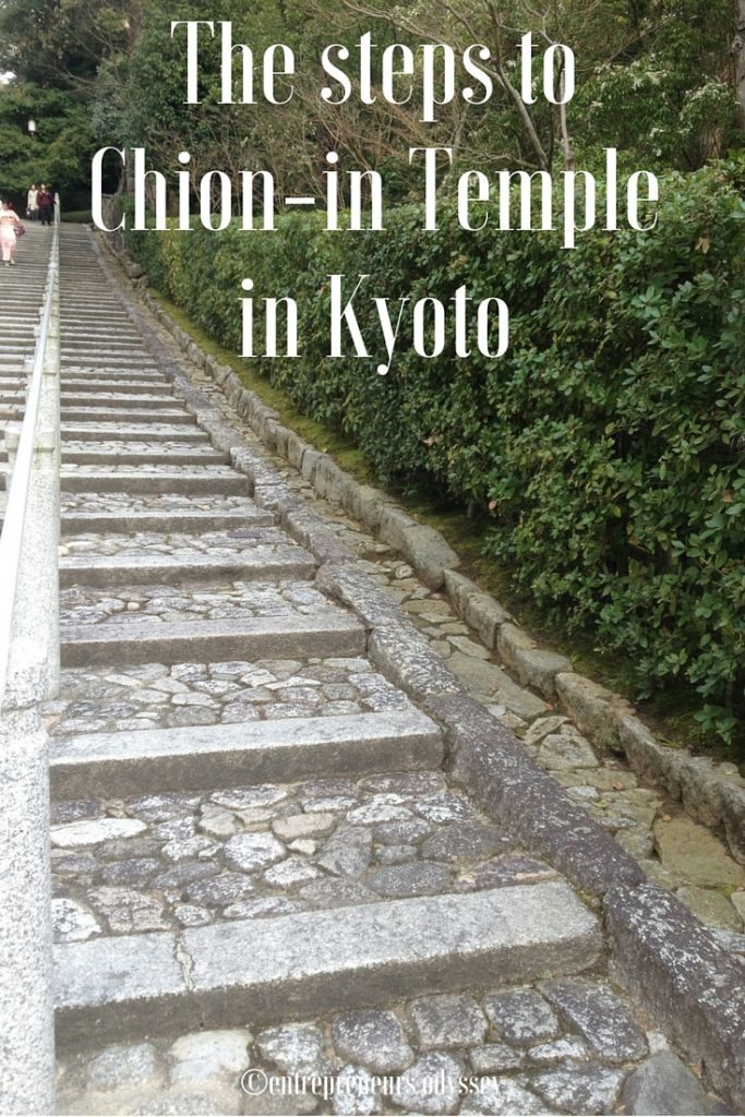 The steps to Chion-in Temple in Kyoto