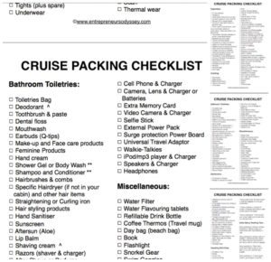 Ultimate cruise packing checklist
