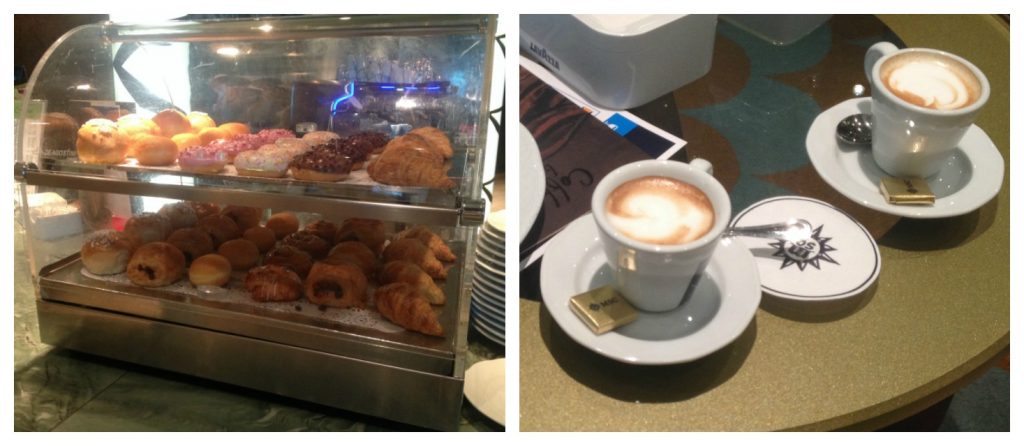 Coffee & pastries from the Rendezvous cafebar on MSC Poesia