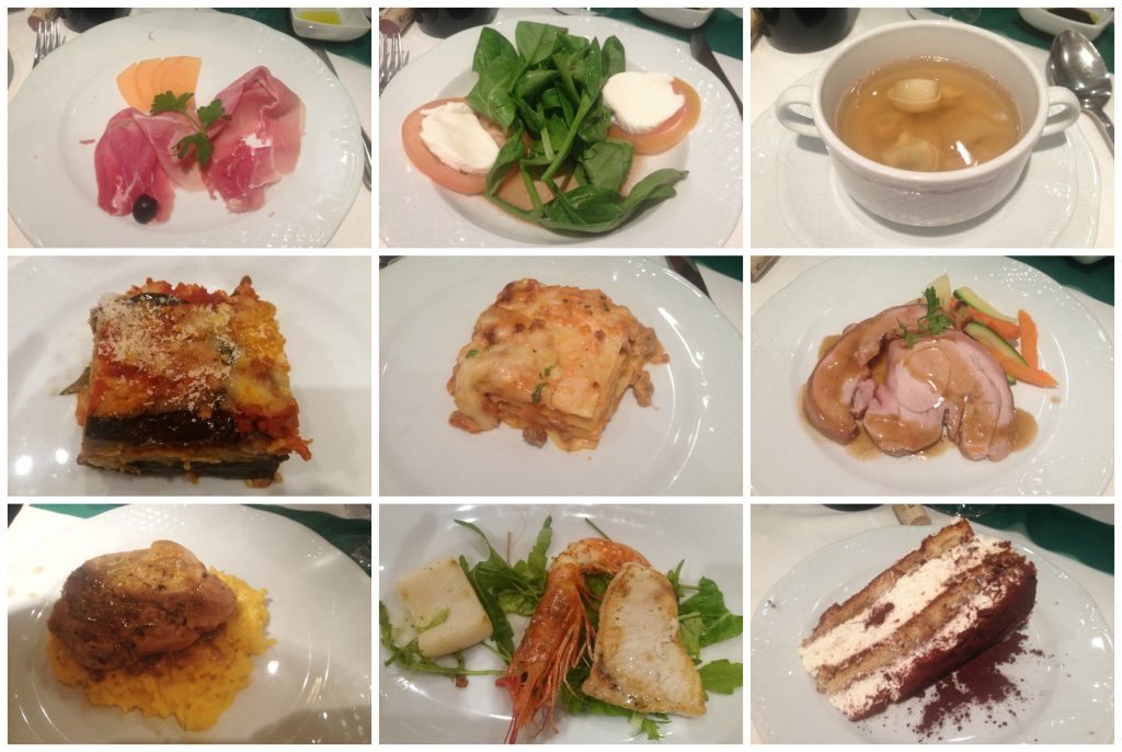 Italian theme meals in Le Fontane on MSC Poesia