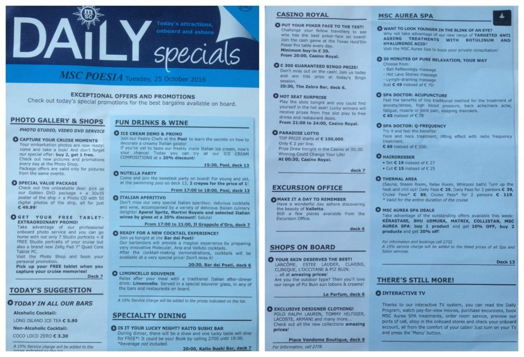 The specials for Messina