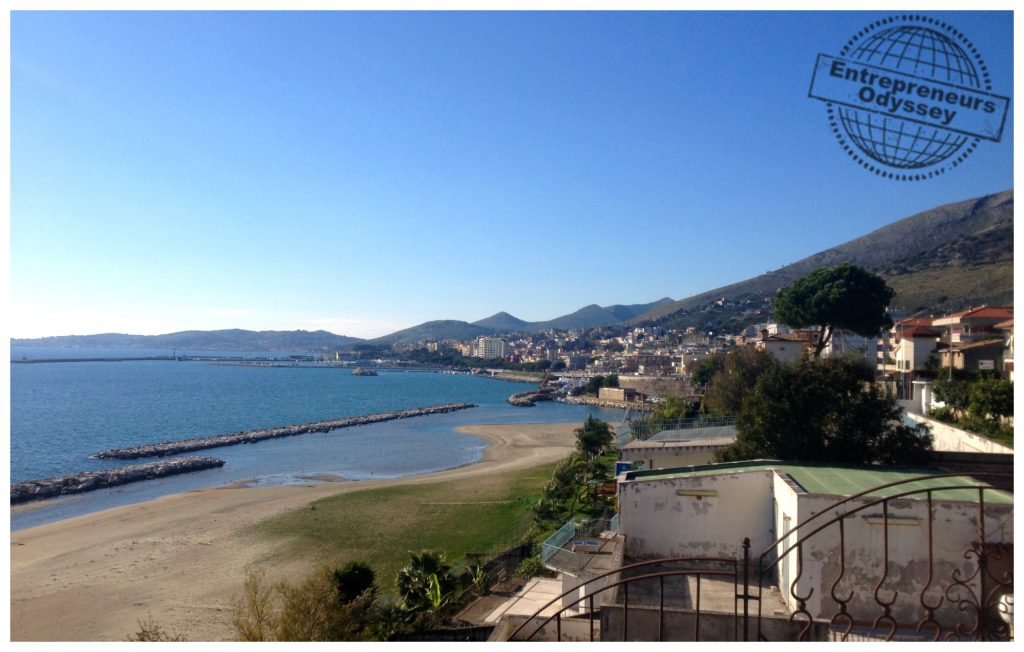 Formia beachfront and town
