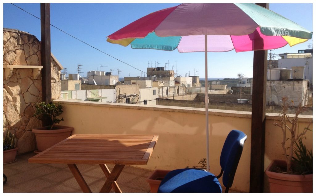 Front terrace view in Malta
