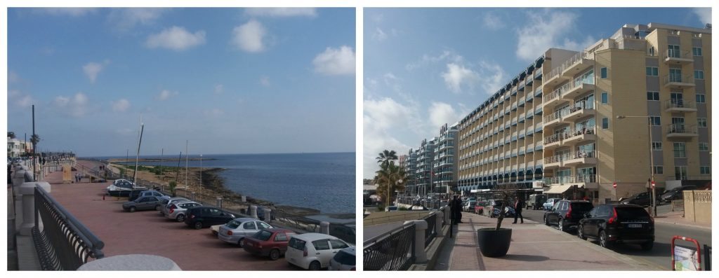Qawra seafront in Malta
