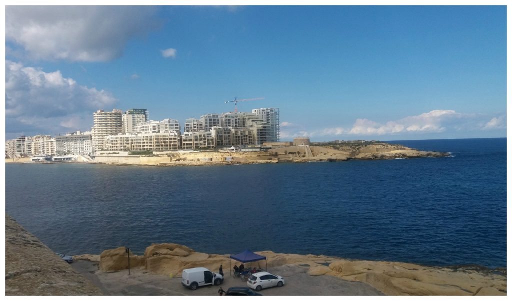 View from Fort St Elmo over to Sliema