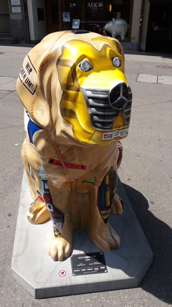Saint Bernard dog statues in Bern