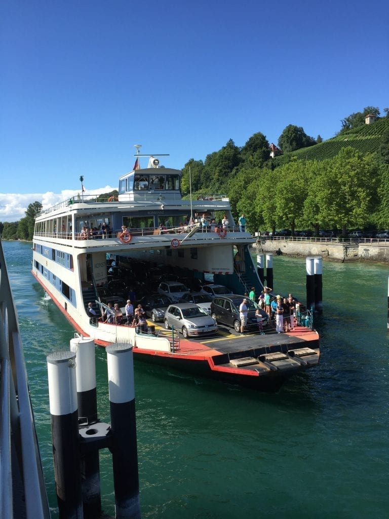Boat crossing Lake Constance