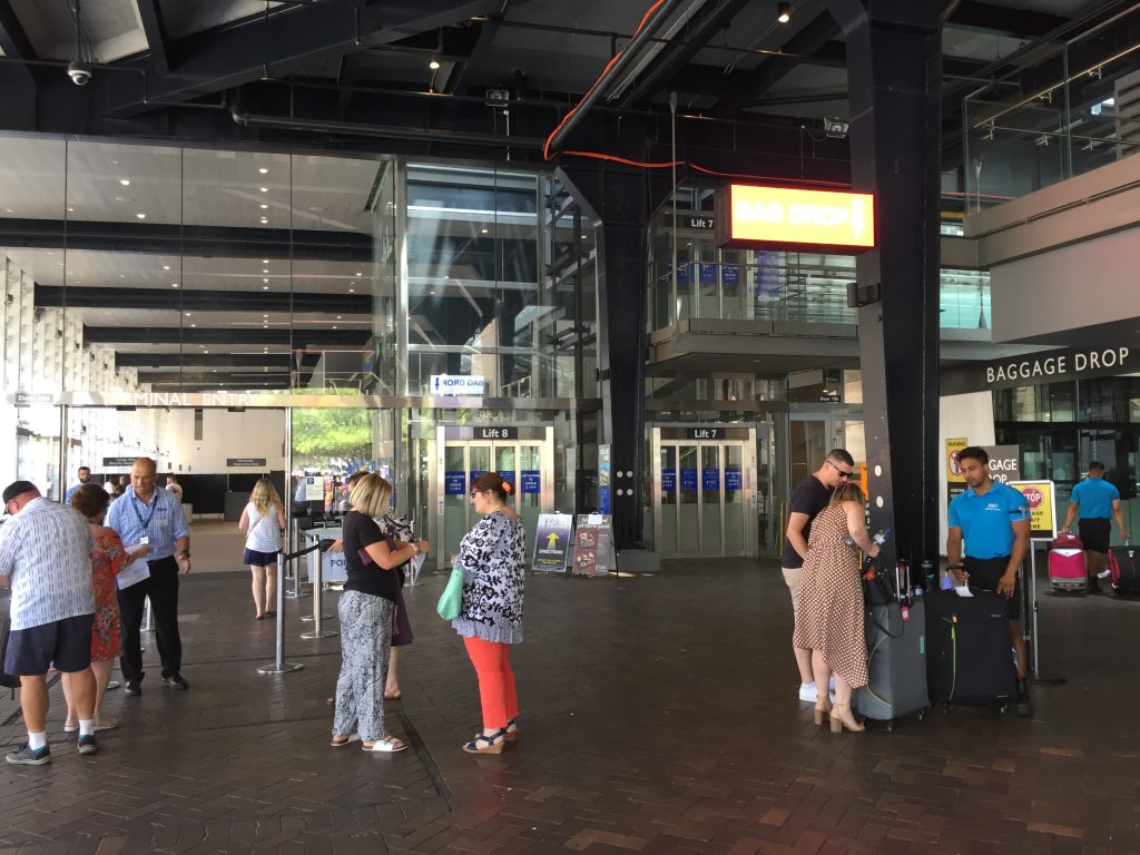 Bag drop area at Overseas Passenger Terminal Sydney